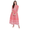 HD Women's Cotton Printed Regular Kurti (Peach, Cotton)