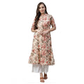 HD Women's Cotton Printed Floral Print Kurti (Multicolor, Cotton)