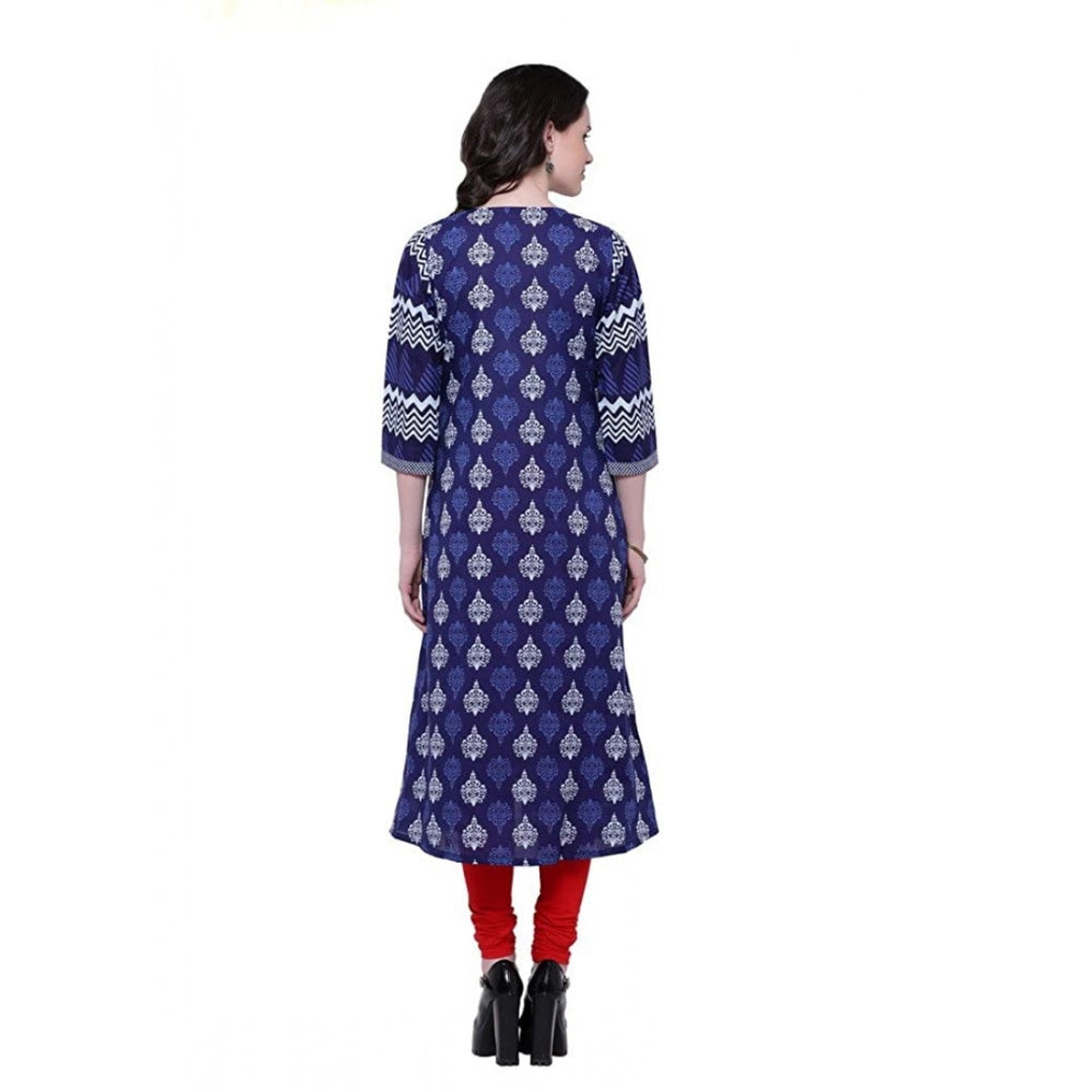 HD Women's Cotton Printed Long Kurti (Blue, Red, Cotton)
