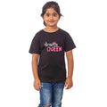 HamariDookan Girls Cotton Drama Queen Half Sleeve TShirt (Black)