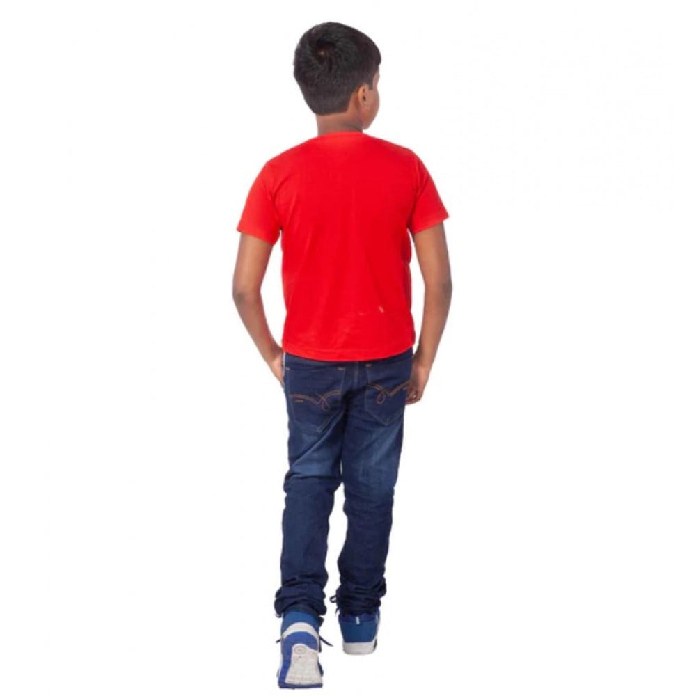 HamariDookan Boys Cotton Will Be Cool Half Sleeve TShirt (Red)