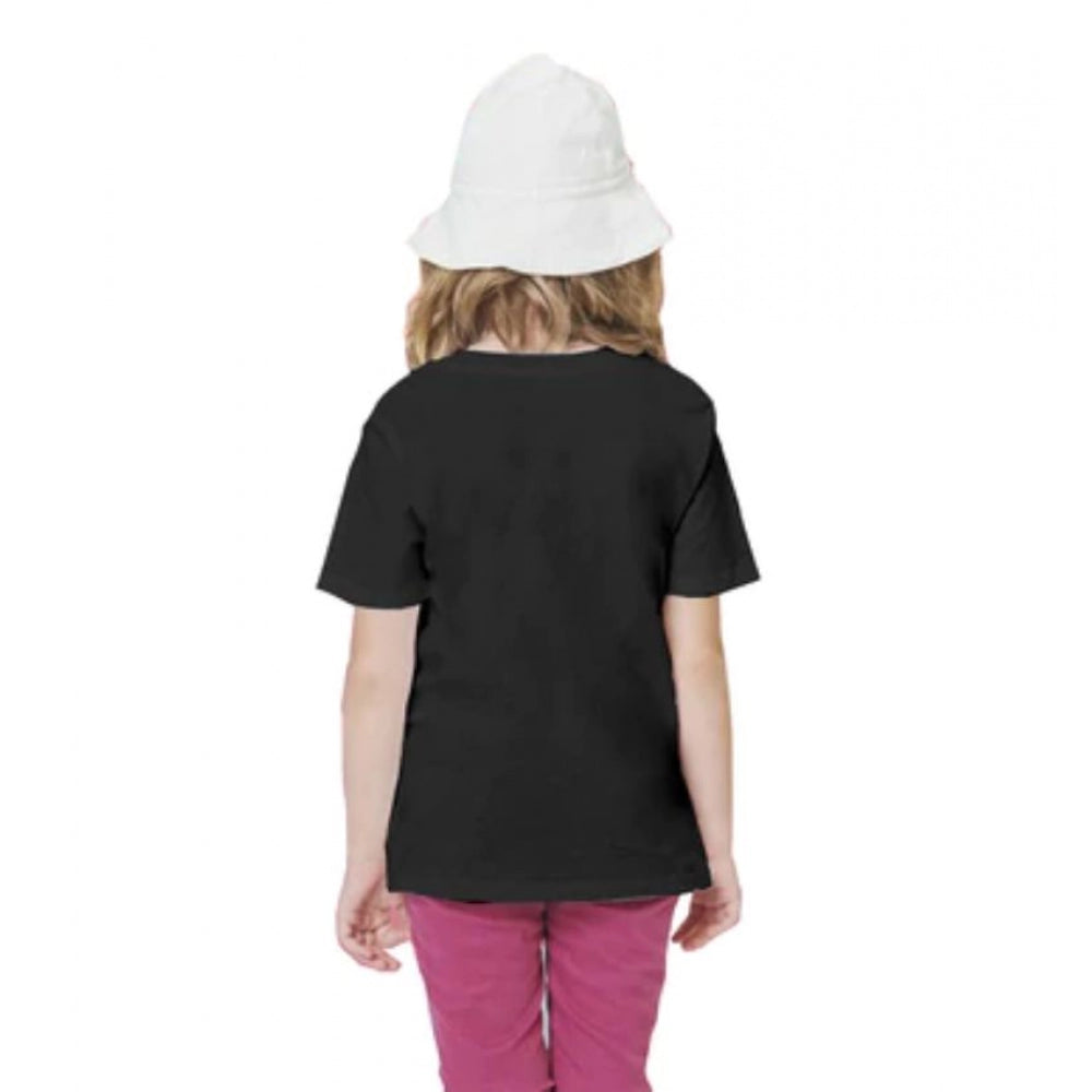 HamariDookan Girls Cotton Rowdy Baby Half Sleeve TShirt (Black)