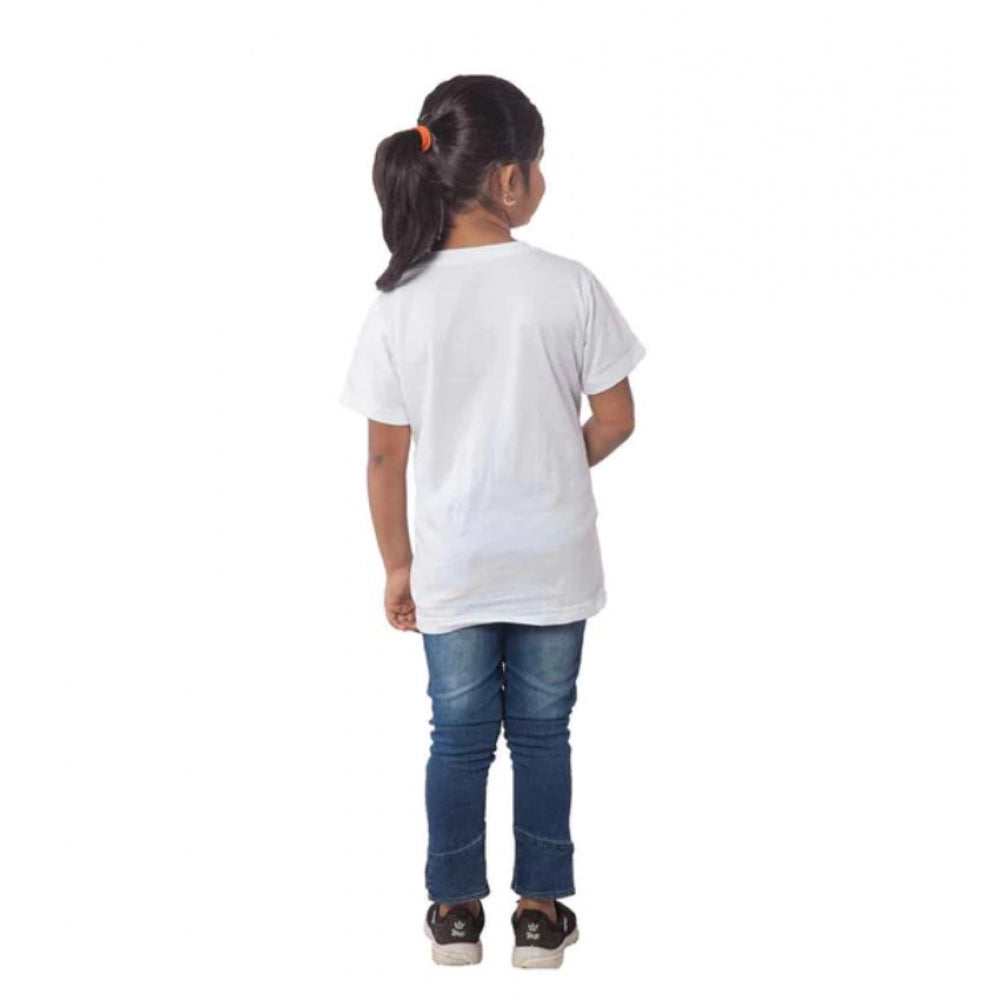 HamariDookan Girls Cotton Drama Queen Half Sleeve TShirt (White)