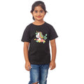 HamariDookan Girls Cotton Unicorn Face Half Sleeve TShirt (Black)