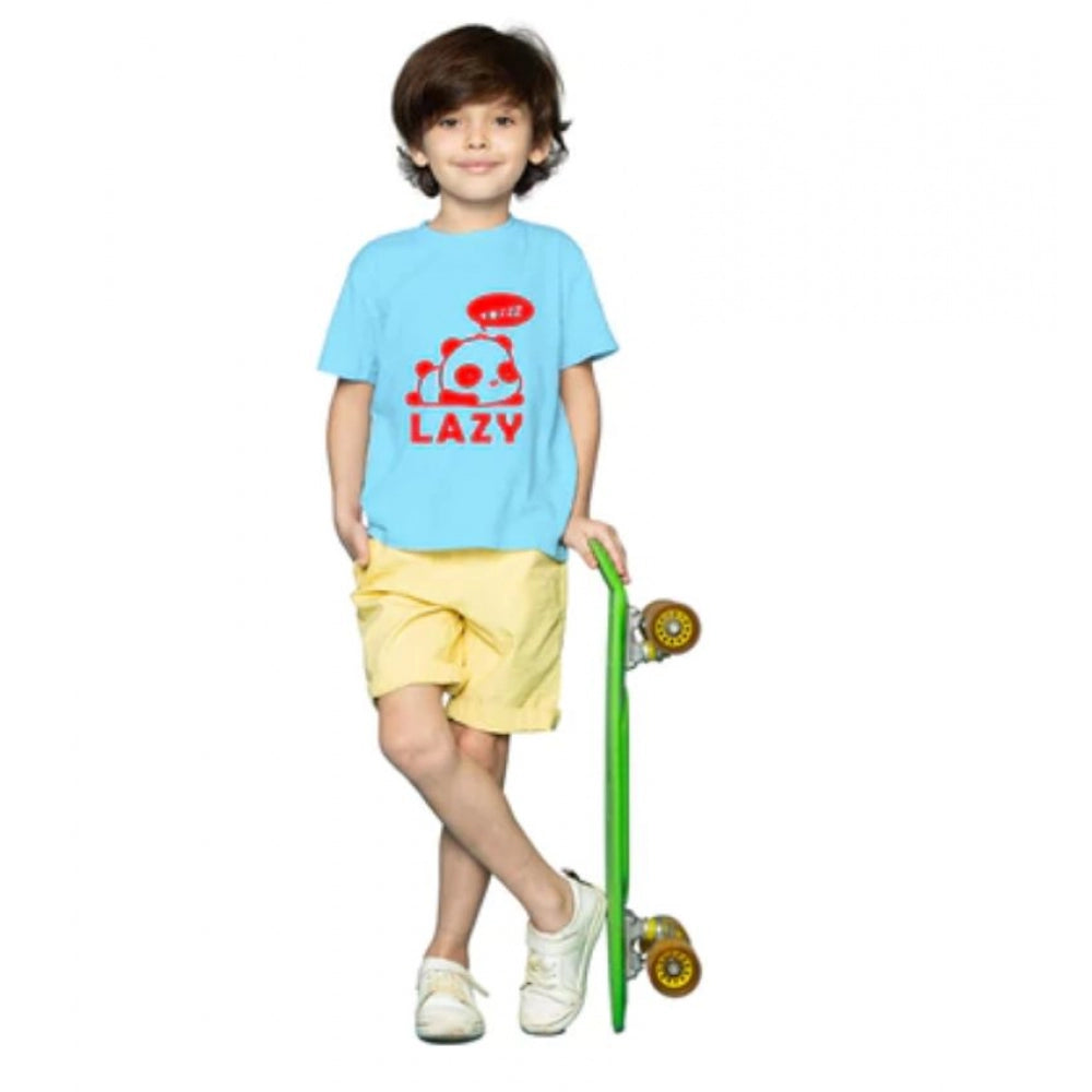 HamariDookan Boys Cotton Lazy Half Sleeve TShirt (Sky Blue)