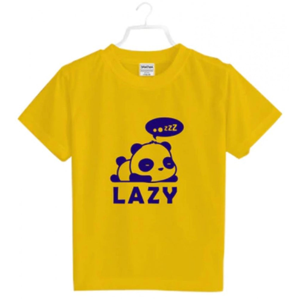 HamariDookan Boys Cotton Lazy Half Sleeve TShirt (Mustard)