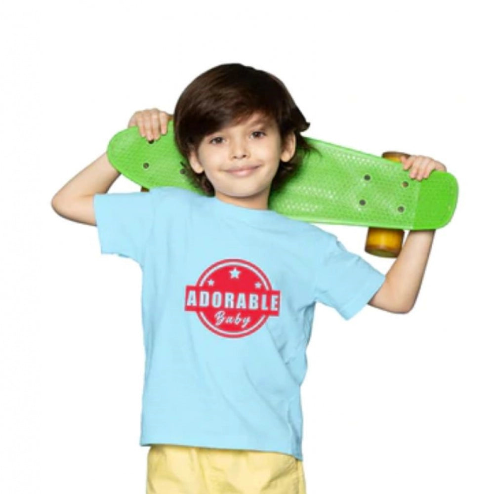 HamariDookan Boys Cotton Adorable Baby Half Sleeve TShirt (Sky Blue)