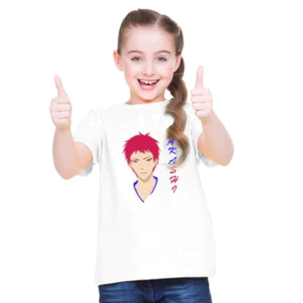 HamariDookan Girls Cotton Akashi Half Sleeve TShirt (White)