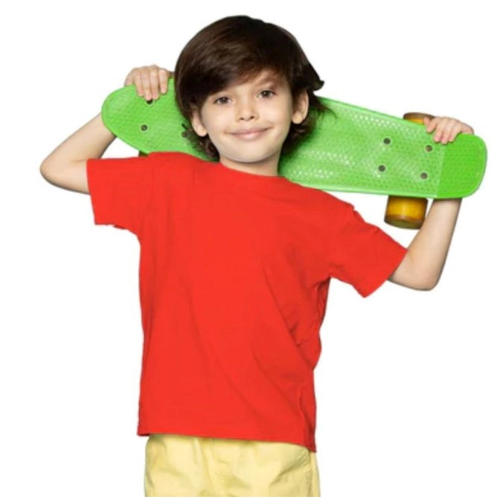 HamariDookan Boys Cotton Plain Half Sleeve TShirt (Red)