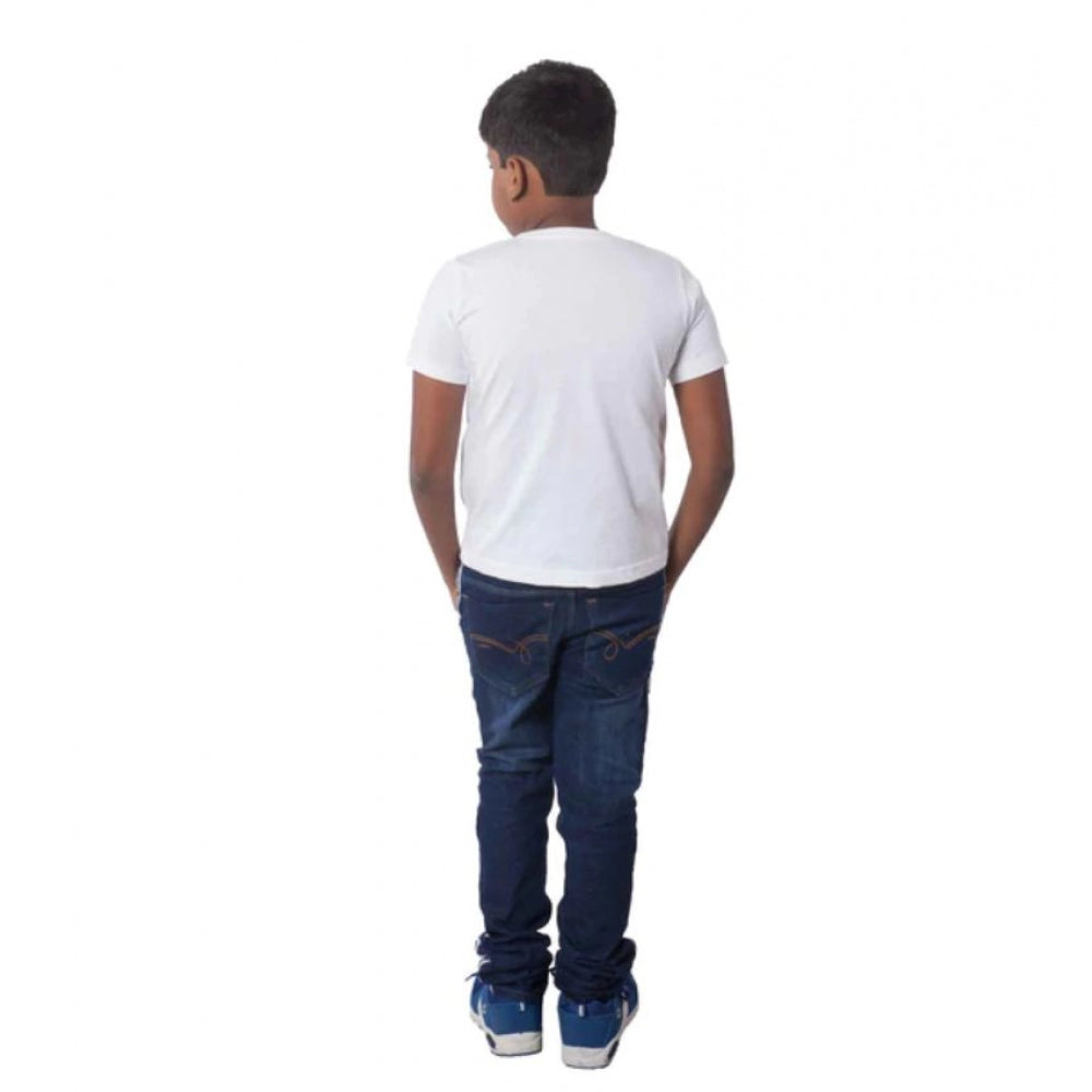 HamariDookan Boys Cotton Will Be Cool Half Sleeve TShirt (White)