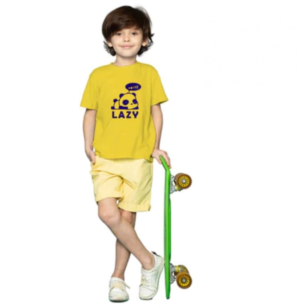 HamariDookan Boys Cotton Lazy Half Sleeve TShirt (Mustard)