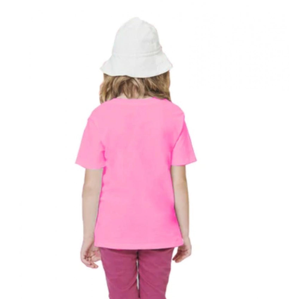 HamariDookan Girls Cotton Baby Shark Half Sleeve TShirt (Pink)
