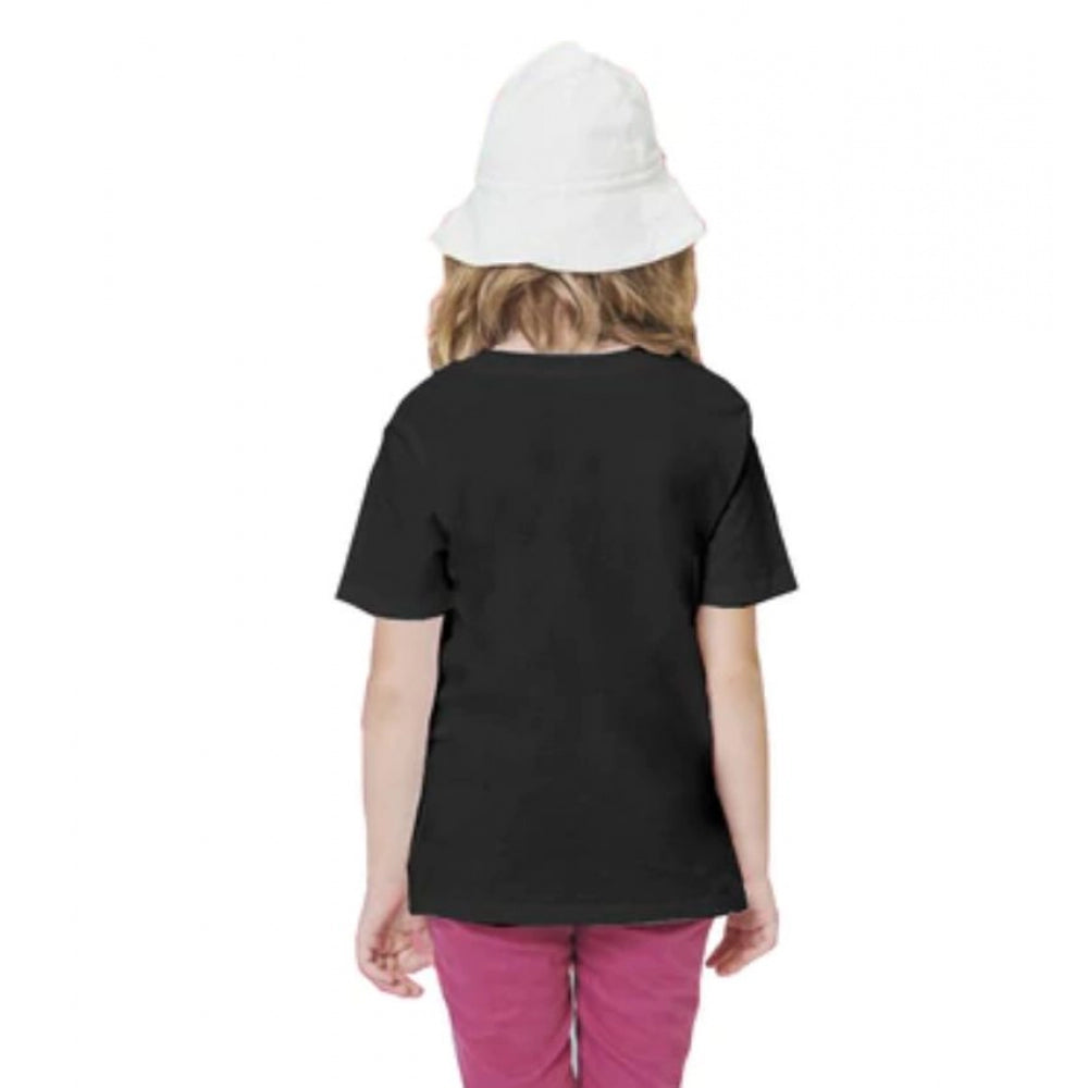 HamariDookan Girls Cotton Baby Shark Half Sleeve TShirt (Black)