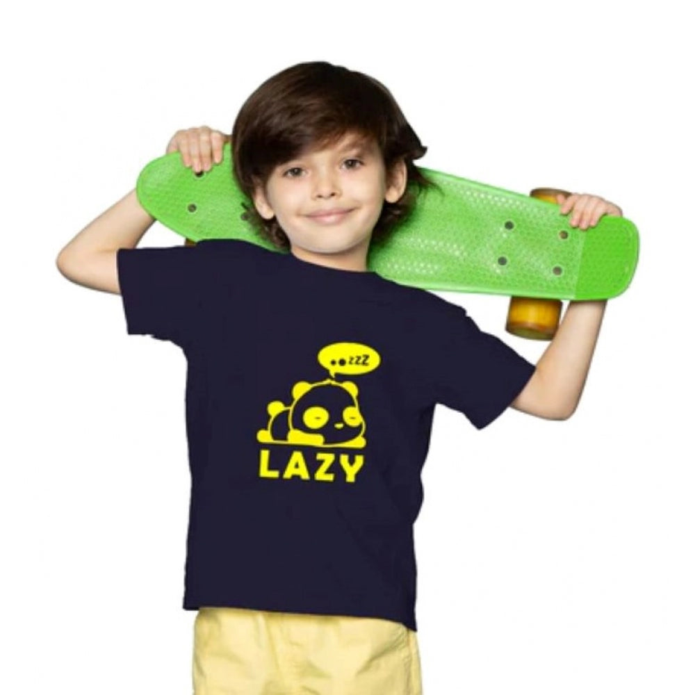 HamariDookan Boys Cotton Lazy Half Sleeve TShirt (Black)