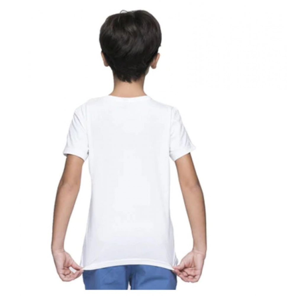 HamariDookan Boys Cotton Baby Shark Half Sleeve TShirt (White)