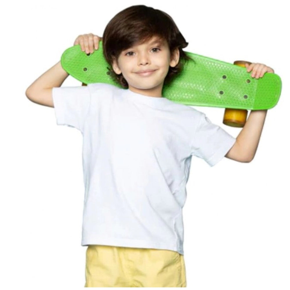 HamariDookan Boys Cotton Plain Half Sleeve TShirt (White)