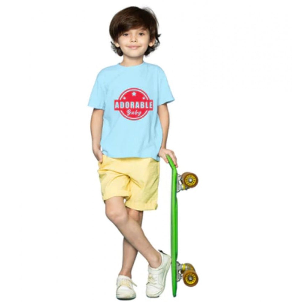 HamariDookan Boys Cotton Adorable Baby Half Sleeve TShirt (Sky Blue)