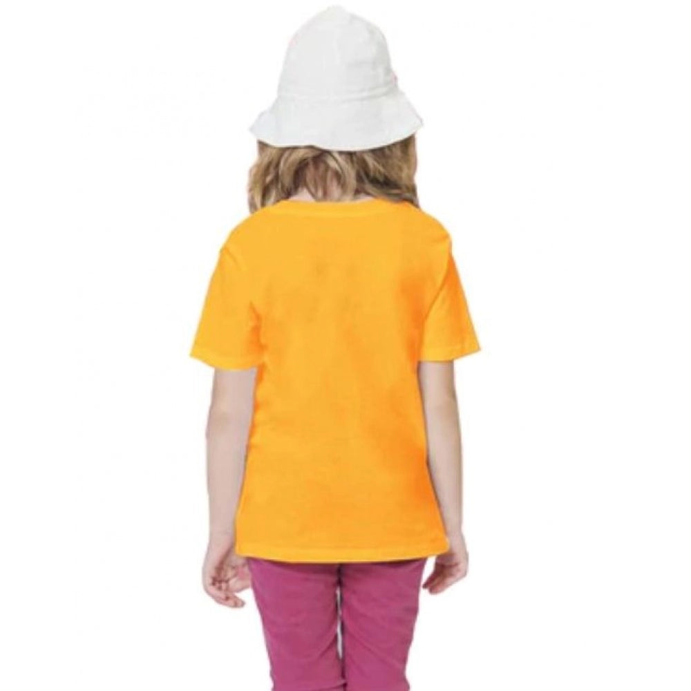 HamariDookan Girls Cotton Akashi Half Sleeve TShirt (Yellow)