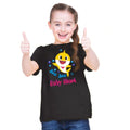 HamariDookan Girls Cotton Baby Shark Half Sleeve TShirt (Black)