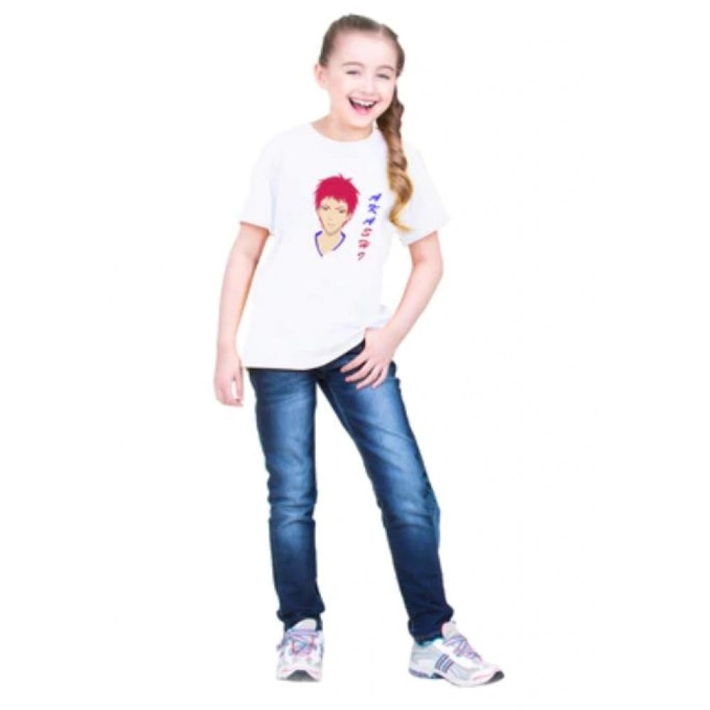 HamariDookan Girls Cotton Akashi Half Sleeve TShirt (White)