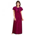 HD Women's Cotton Printed Maxi Nighty (Pink)