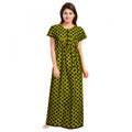 HD Women's Cotton Printed Maxi Nighty (Green)