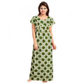 HD Women's Cotton Printed Maxi Nighty (Green)