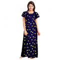 HD Women's Cotton Printed Maxi Nighty (Purple)