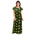 HD Women's Cotton Printed Maxi Nighty (Green)