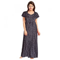 HD Women's Cotton Printed Maxi Nighty (Grey)
