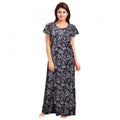 HD Women's Cotton Printed Maxi Nighty (Grey)