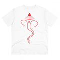 HamariDookan Men's PC Cotton Ganesh Printed T Shirt (Color: White, Thread Count: 180GSM)