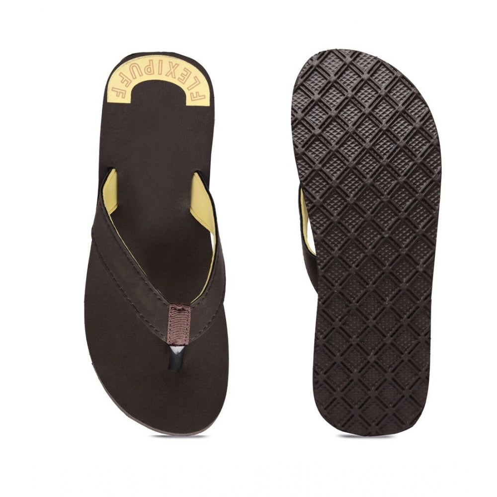 HD Unisex Rubber Comfortable Orthopedic Doctor Slipper and Flip Flops (Brown)