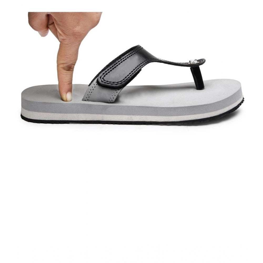 HD Unisex Rubber Lightweight T-Style Slippers (Grey)