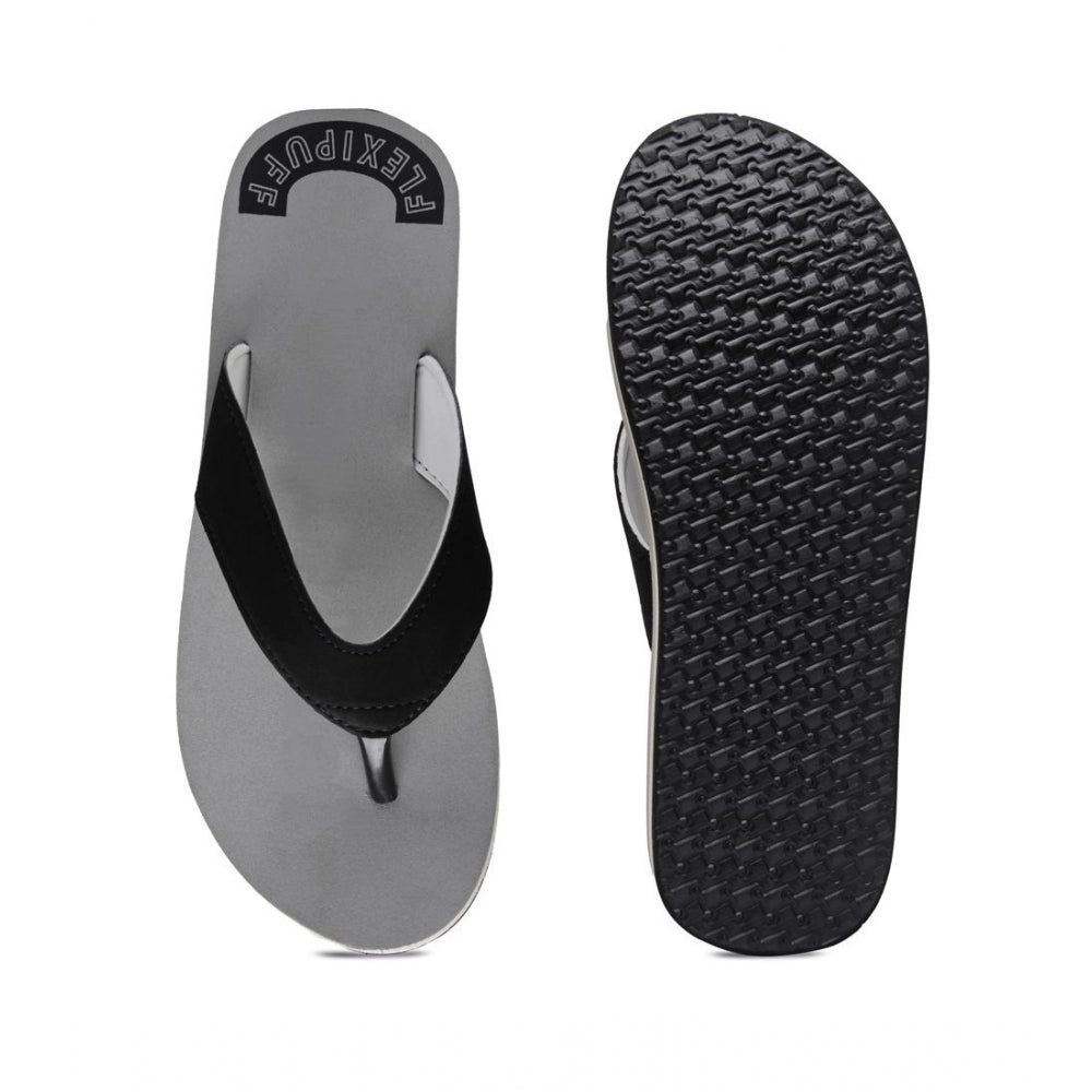 HD Unisex Rubber Men's Slippers for Ultimate Comfort (Grey)