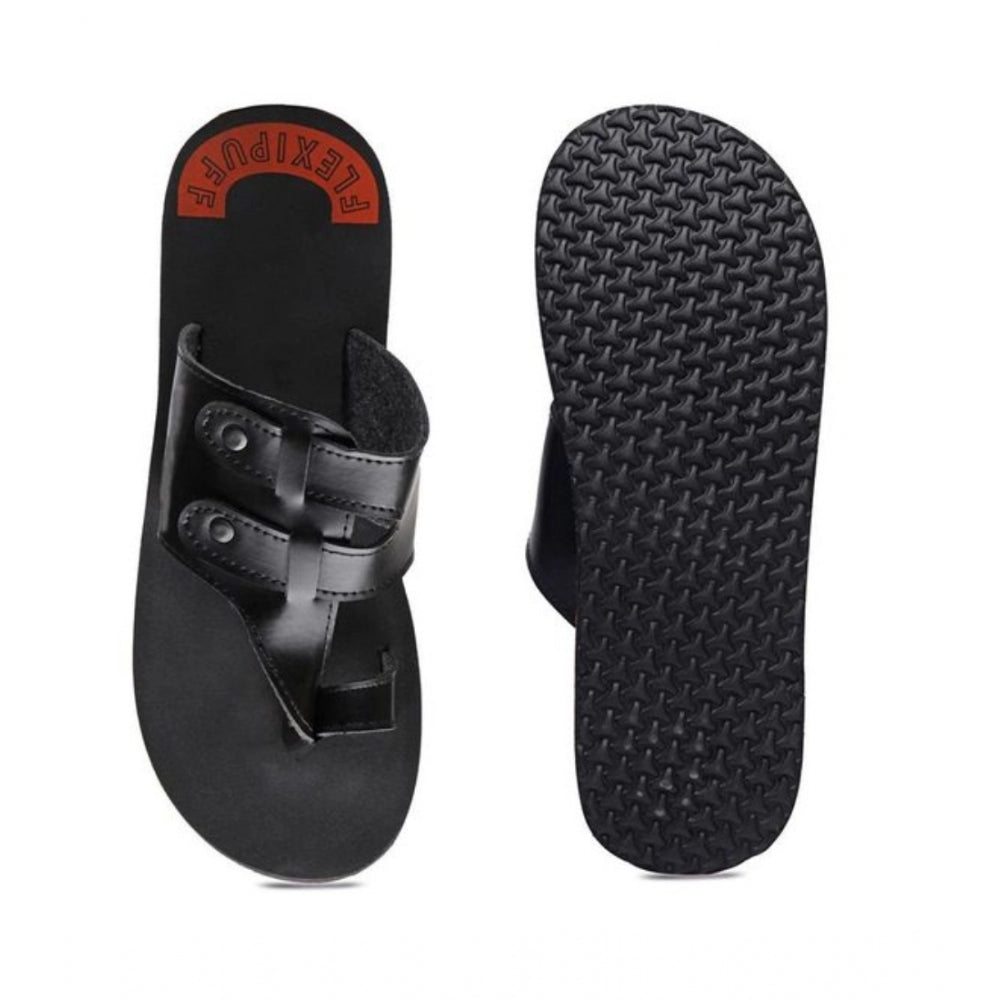 HD Unisex Rubber Lightweight Slippers for Effortless Style (Black)