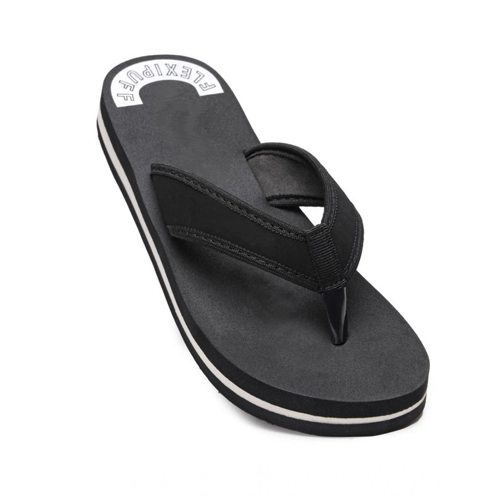 HD Unisex Rubber Lightweight and Soft Women Slippers for a Cozy Step (Black)