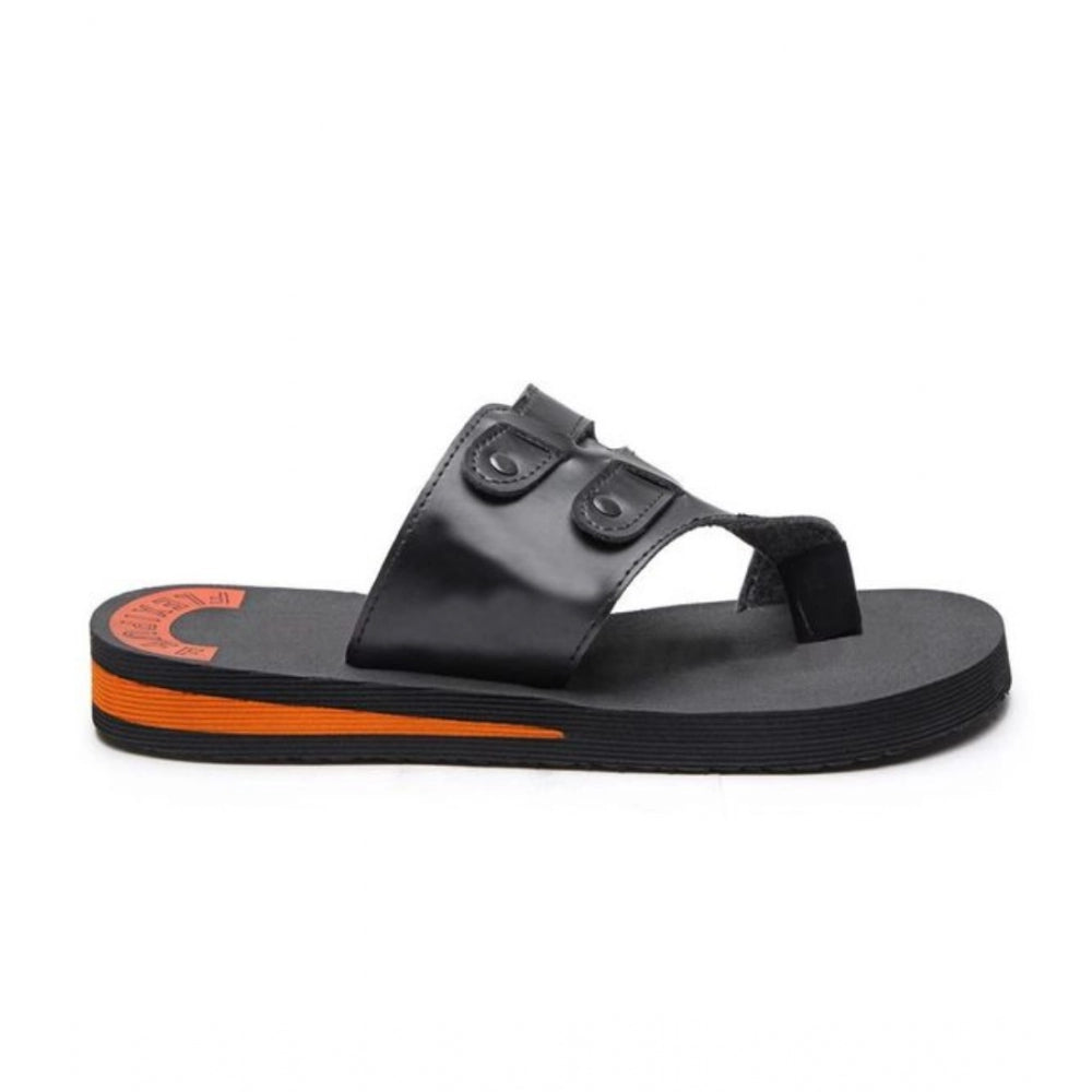 HD Unisex Rubber Lightweight Slippers for Effortless Style (Black)
