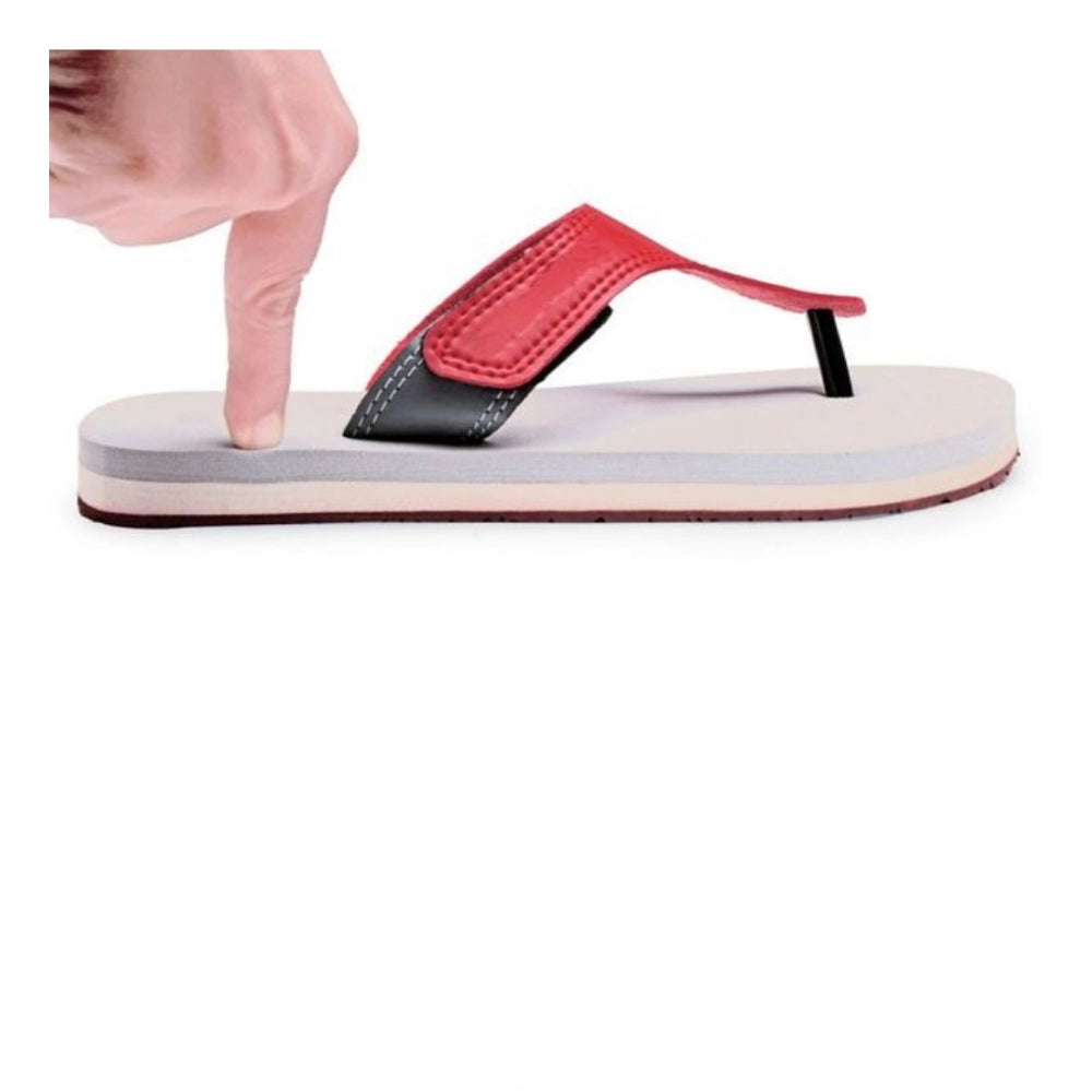 HD Unisex Rubber Lightweight T-Style Slippers (Maroon)