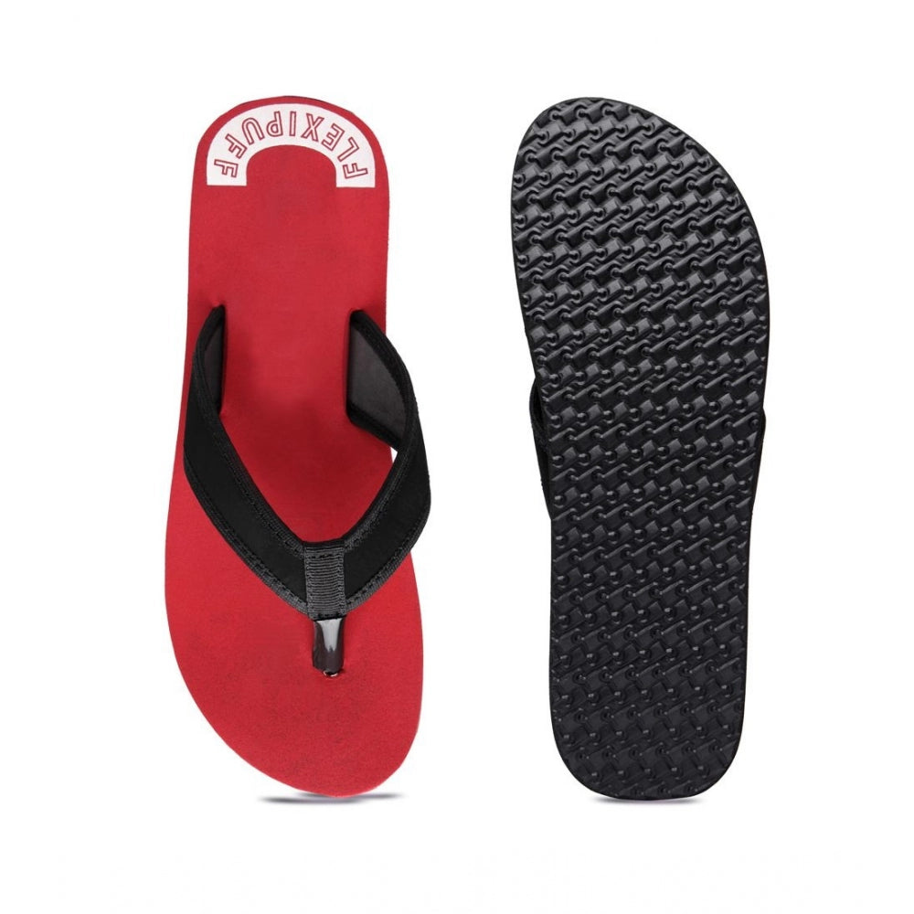 HD Unisex Rubber Lightweight and Soft Women Slippers for a Cozy Step (Red)