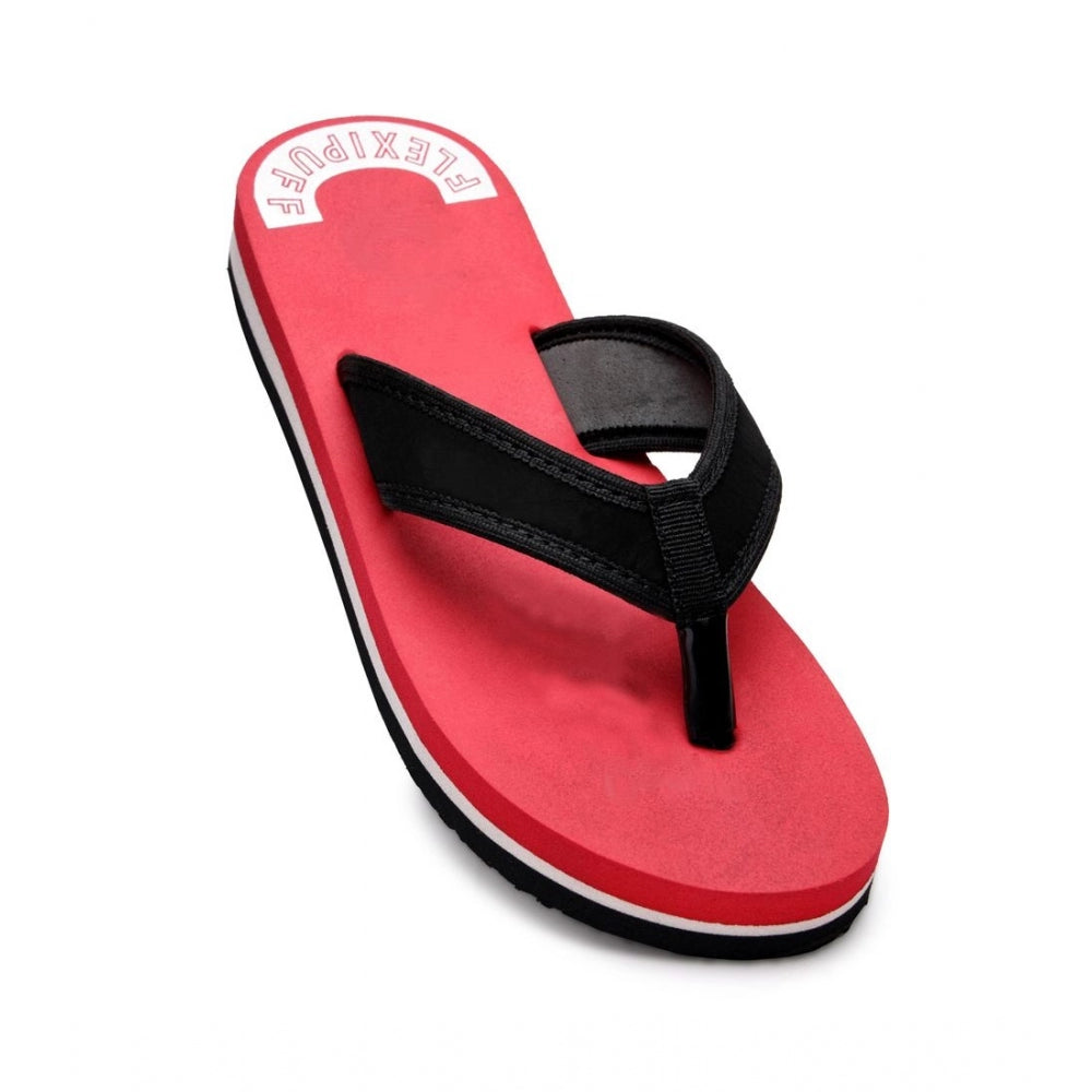 HD Unisex Rubber Lightweight and Soft Women Slippers for a Cozy Step (Red)
