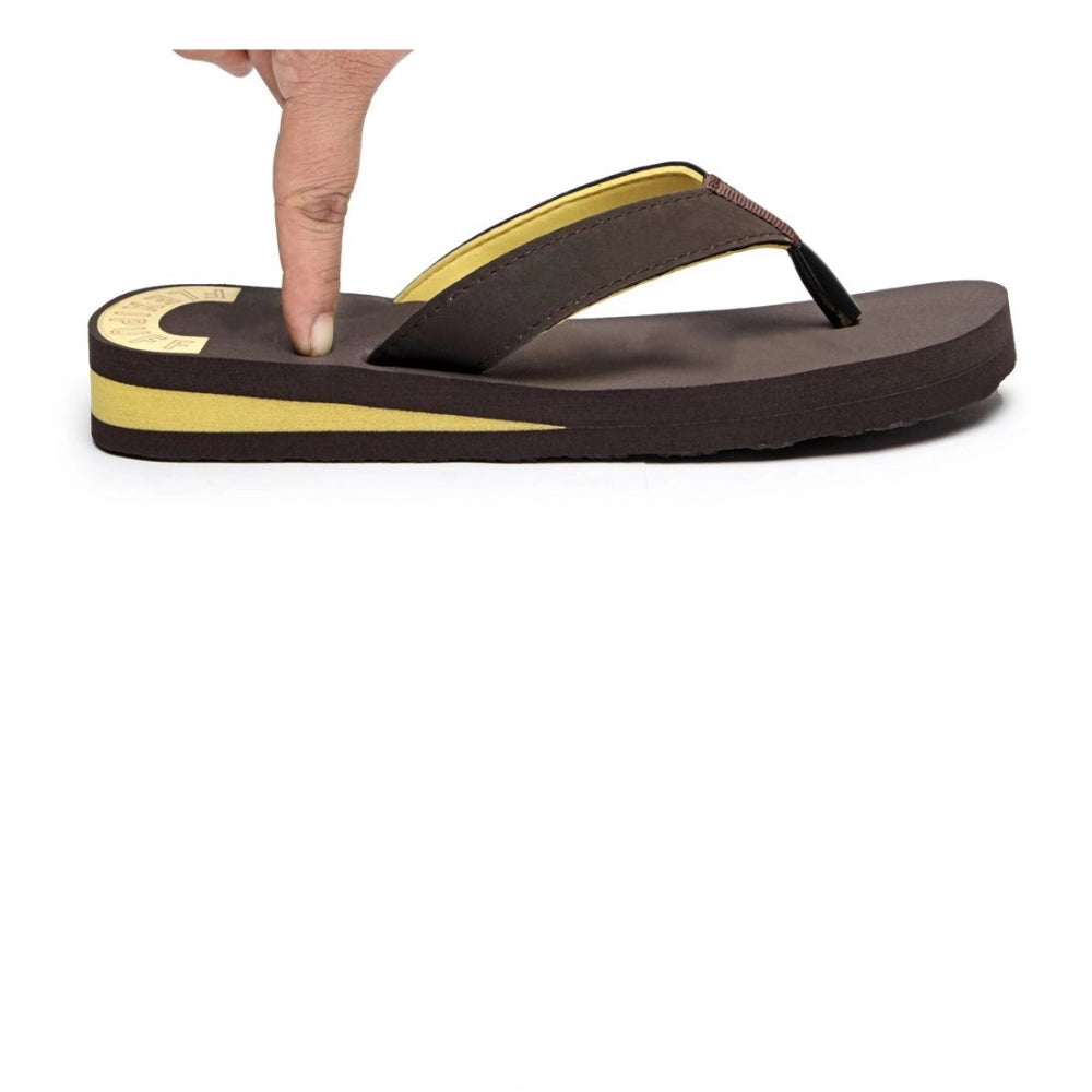 HD Unisex Rubber Comfortable Orthopedic Doctor Slipper and Flip Flops (Brown)