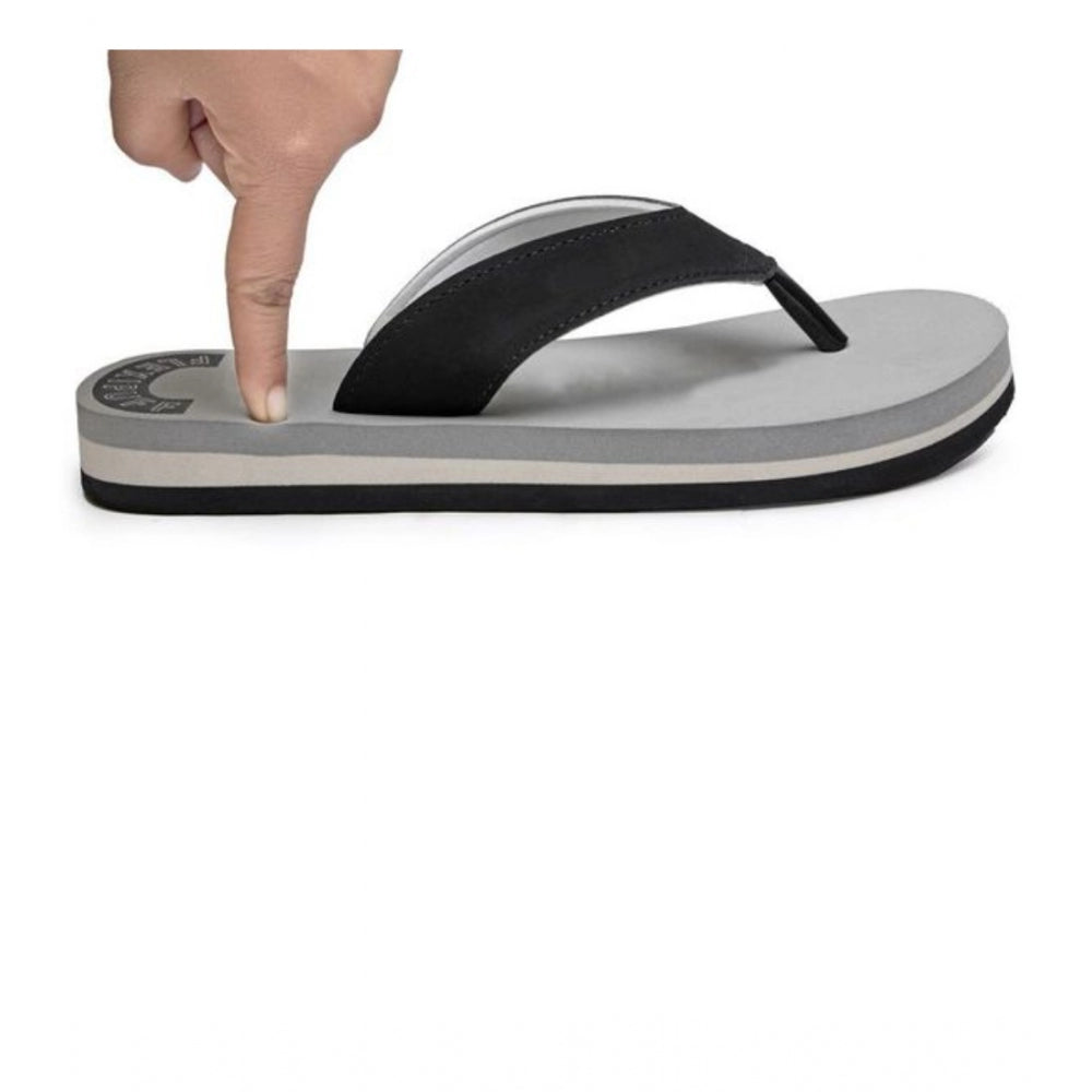 HD Unisex Rubber Men's Slippers for Ultimate Comfort (Grey)