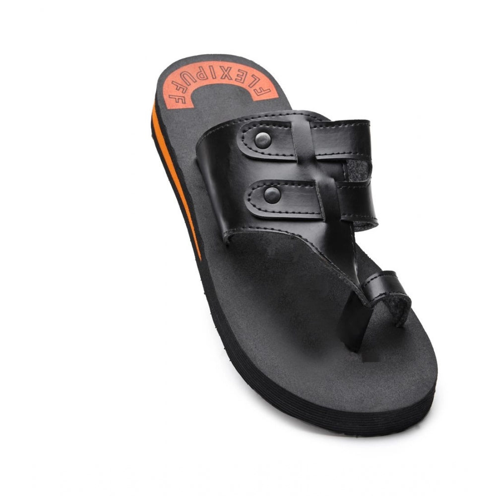 HD Unisex Rubber Lightweight Slippers for Effortless Style (Black)