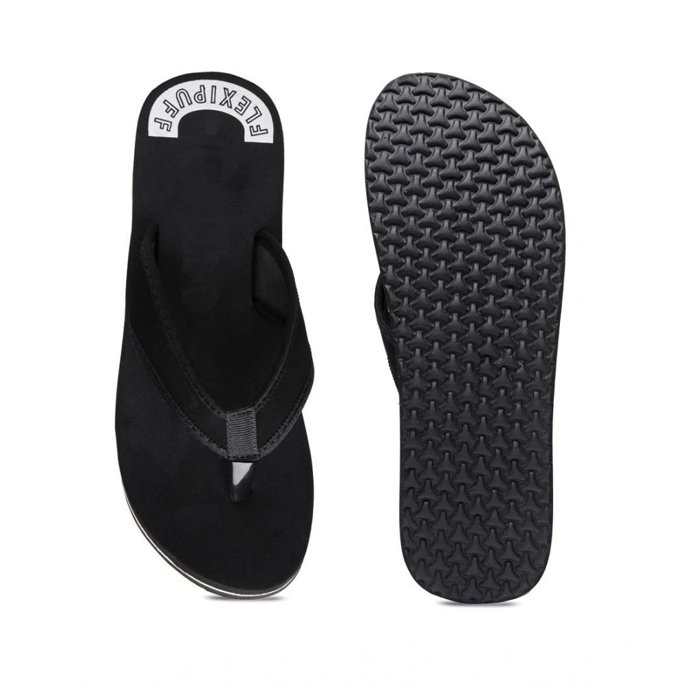 HD Unisex Rubber Lightweight and Soft Women Slippers for a Cozy Step (Black)