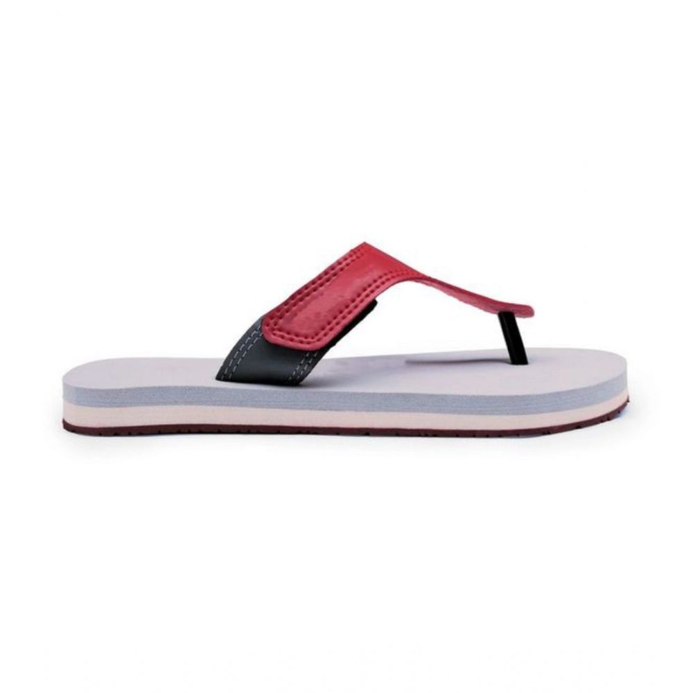 HD Unisex Rubber Lightweight T-Style Slippers (Maroon)