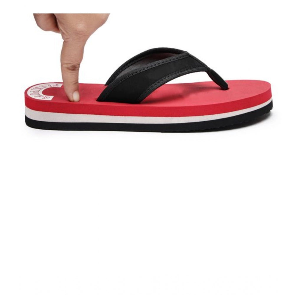 HD Unisex Rubber Lightweight and Soft Women Slippers for a Cozy Step (Red)