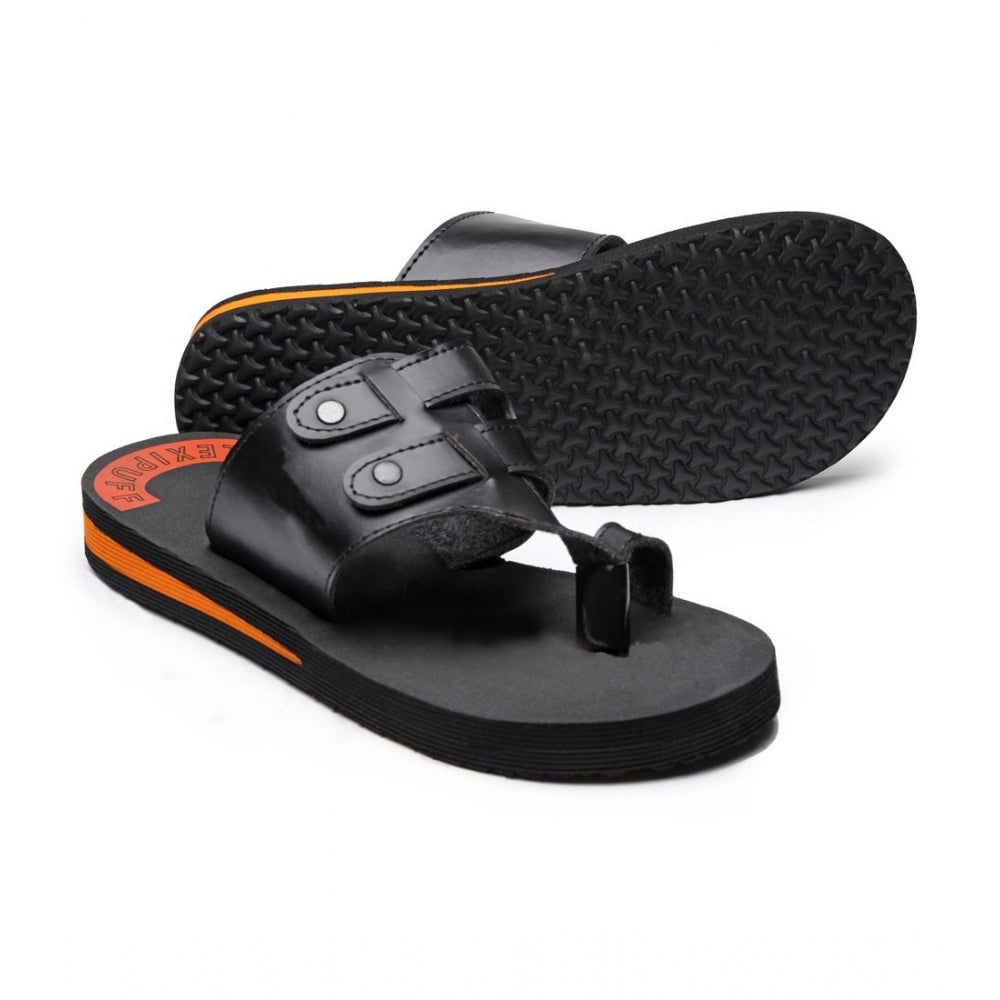 HD Unisex Rubber Lightweight Slippers for Effortless Style (Black)