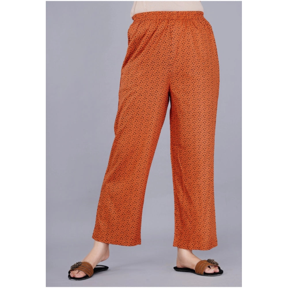 HD Women's Casual Half Sleeve Printed Viscose Rayon Shirt With Pyjama Pant Night Suit Set (Brown)