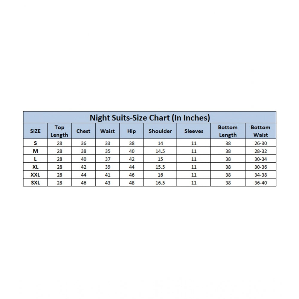 HD Women's Casual Half Sleeve Printed Viscose Rayon Shirt With Pyjama Pant Night Suit Set (Grey)